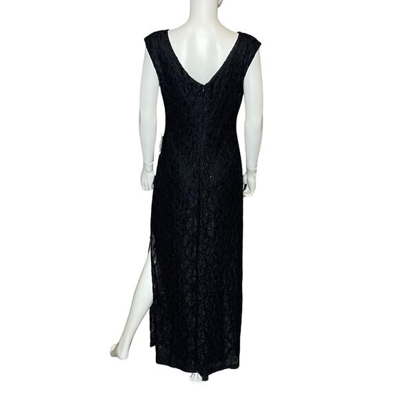 Connected Apparel Cutout-Detail Lace Maxi Dress Black Women’s Sz 10 - Picture 4 of 6